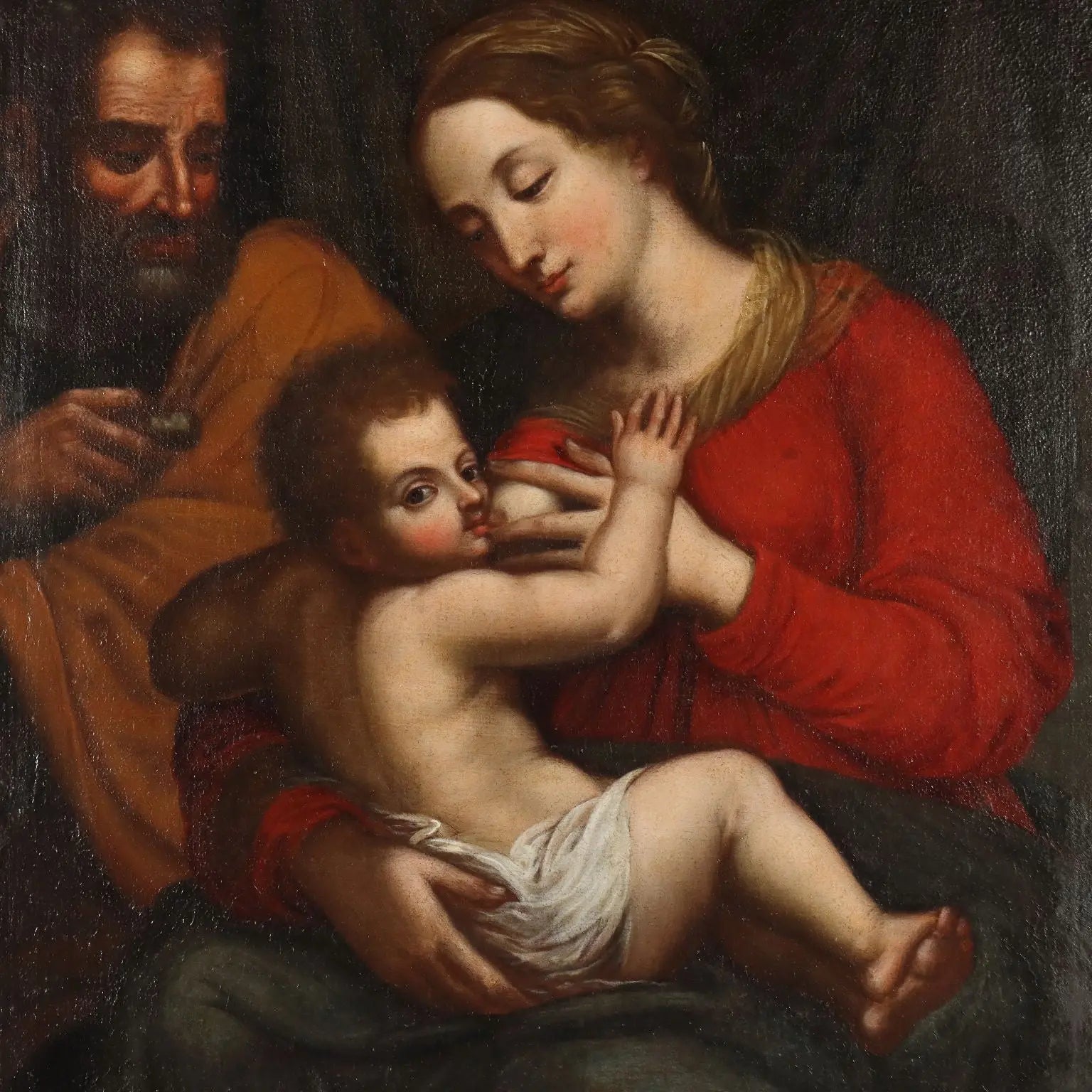 Antique Painting Virgin Mary with Jesus Child XVII Century | Art | Antique Painting