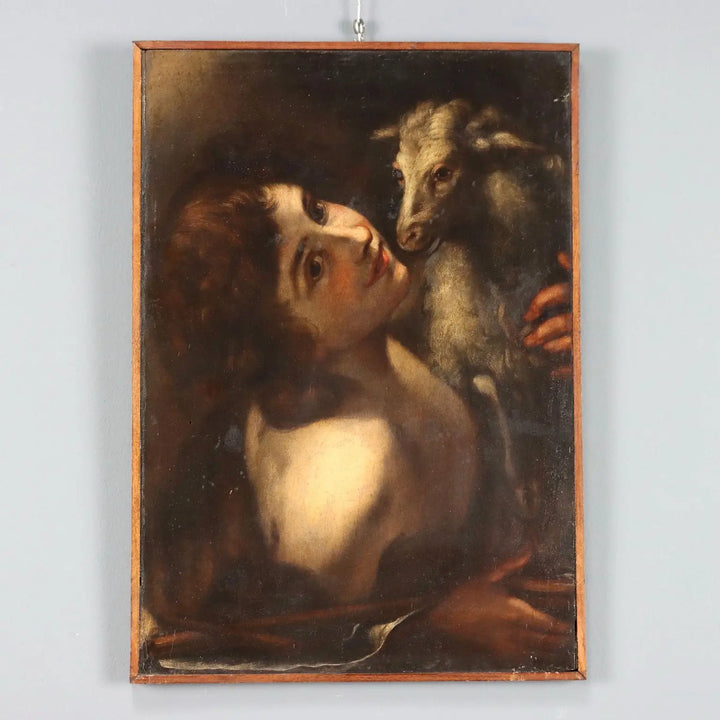 Antique Painting Saint John Baptist Oil on Hardboard XVII Century | Art | Antique Painting