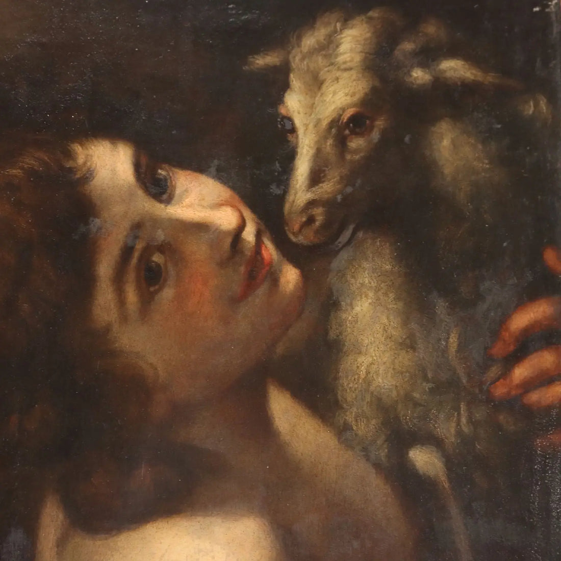 Antique Painting Saint John Baptist Oil on Hardboard XVII Century | Art | Antique Painting