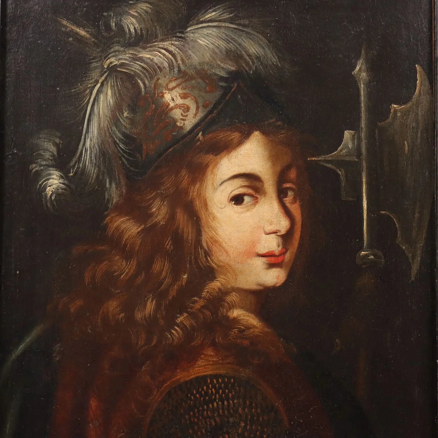 Antique Painting Leandra Queen of the Amazons Oil on Canvas '600 | Art | Antique Painting
