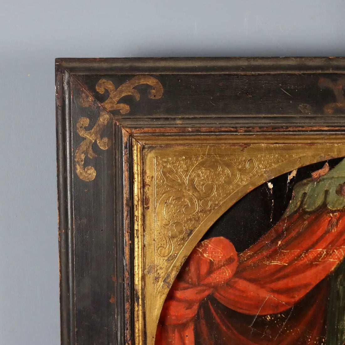 Antique Painting Virgin Mary with Jesus Child Oil on Hardboard '400 | Art | Antique Painting