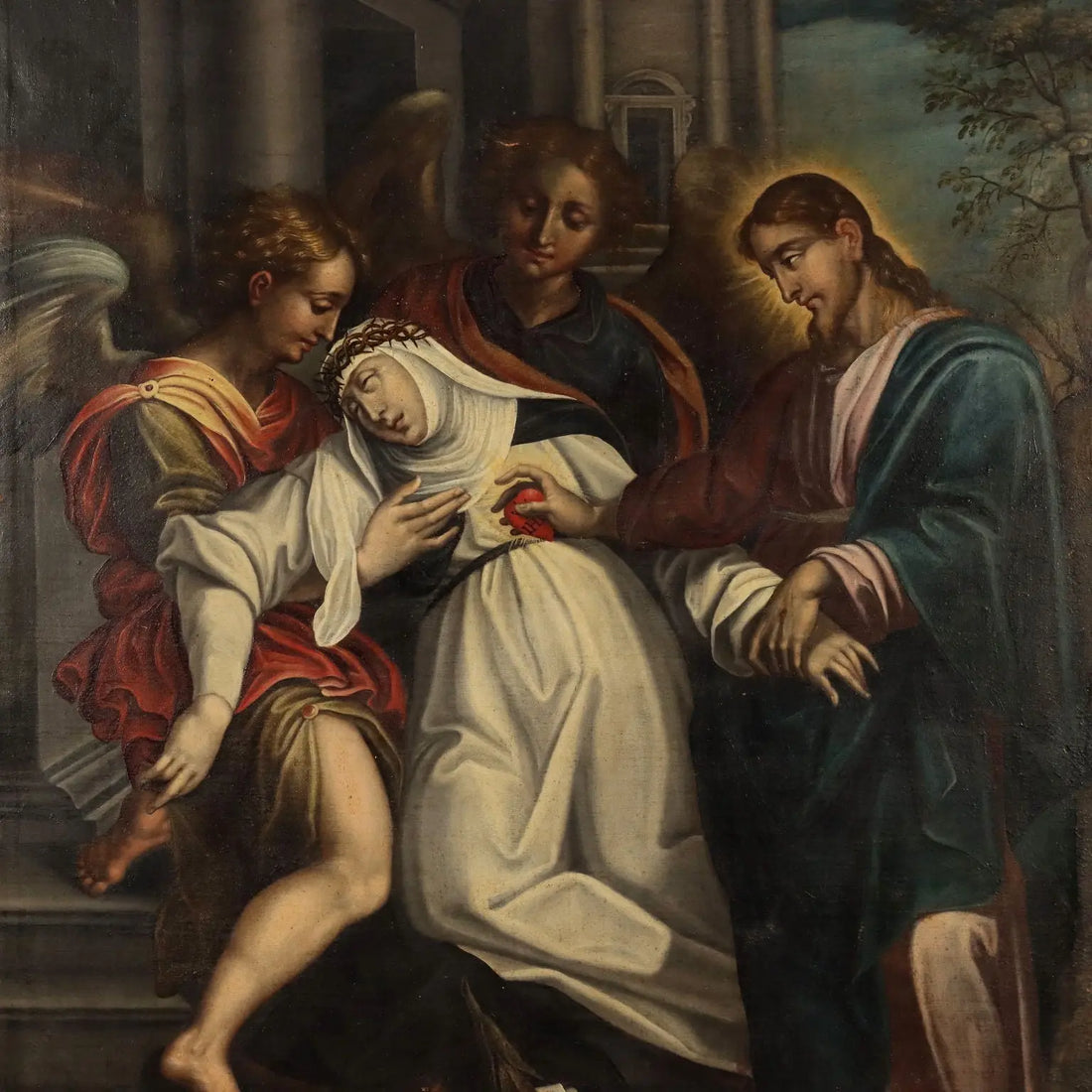Antique Painting Ecstasy of Saint Catherine of Siena XVII Century | Art | Antique Painting