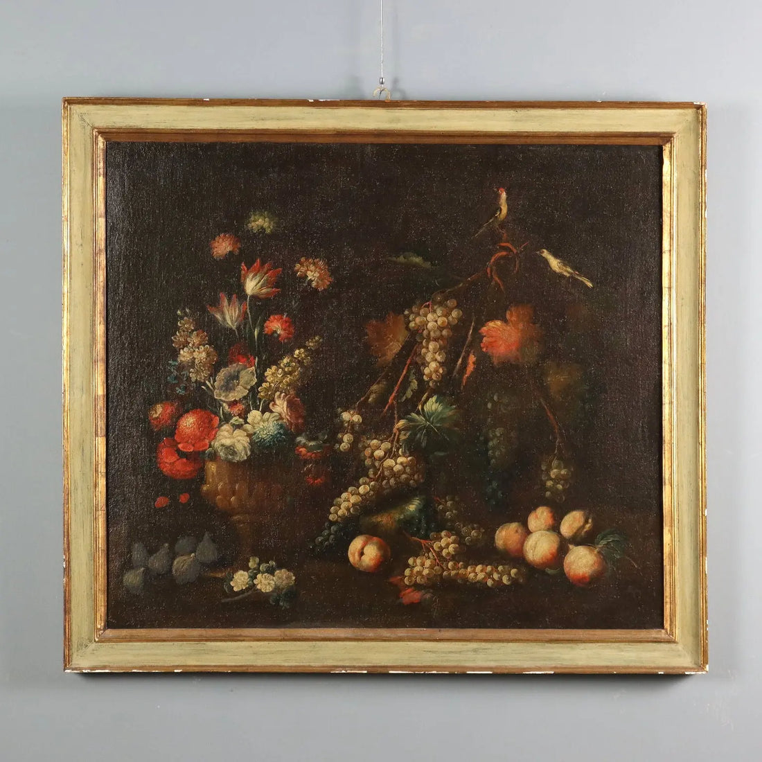 Antique Painting Still Life with Flowers Fruit and Birds XVIII Century | Art | Antique Painting
