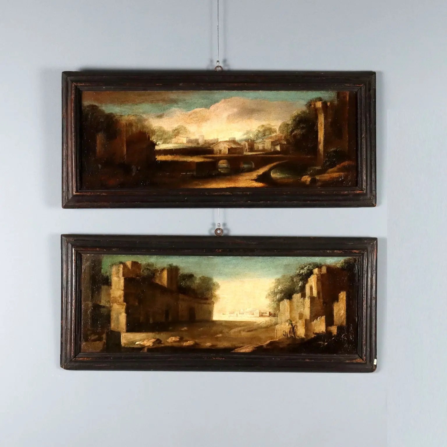 Antique Paintings Landscapes Oil on Canvas Italy XVIII Century