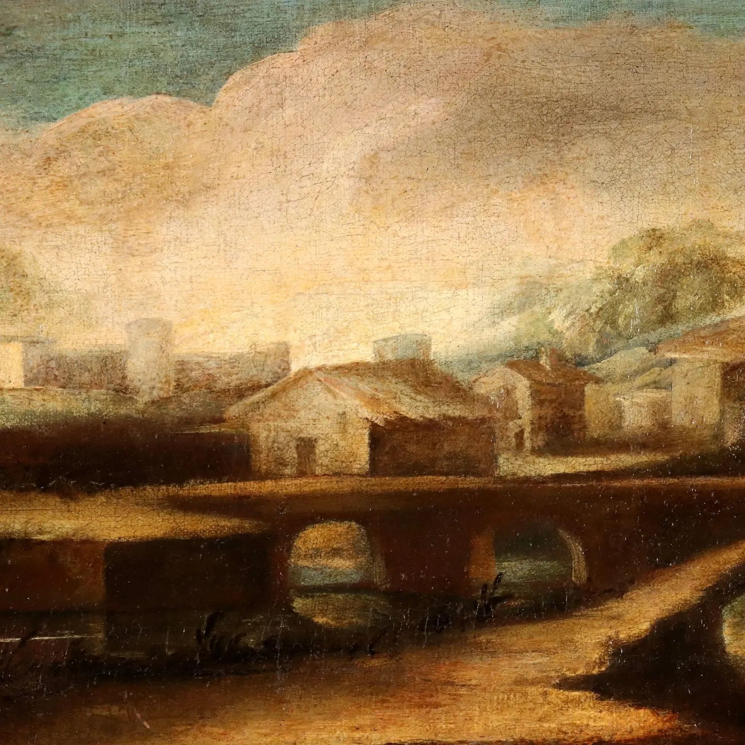 Antique Paintings Landscapes Oil on Canvas Italy XVIII Century