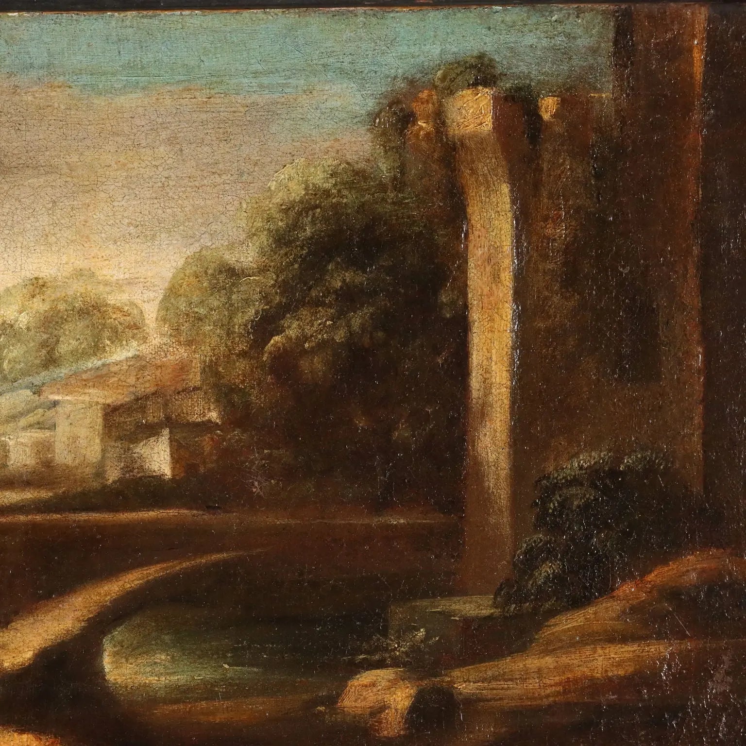 Antique Paintings Landscapes Oil on Canvas Italy XVIII Century