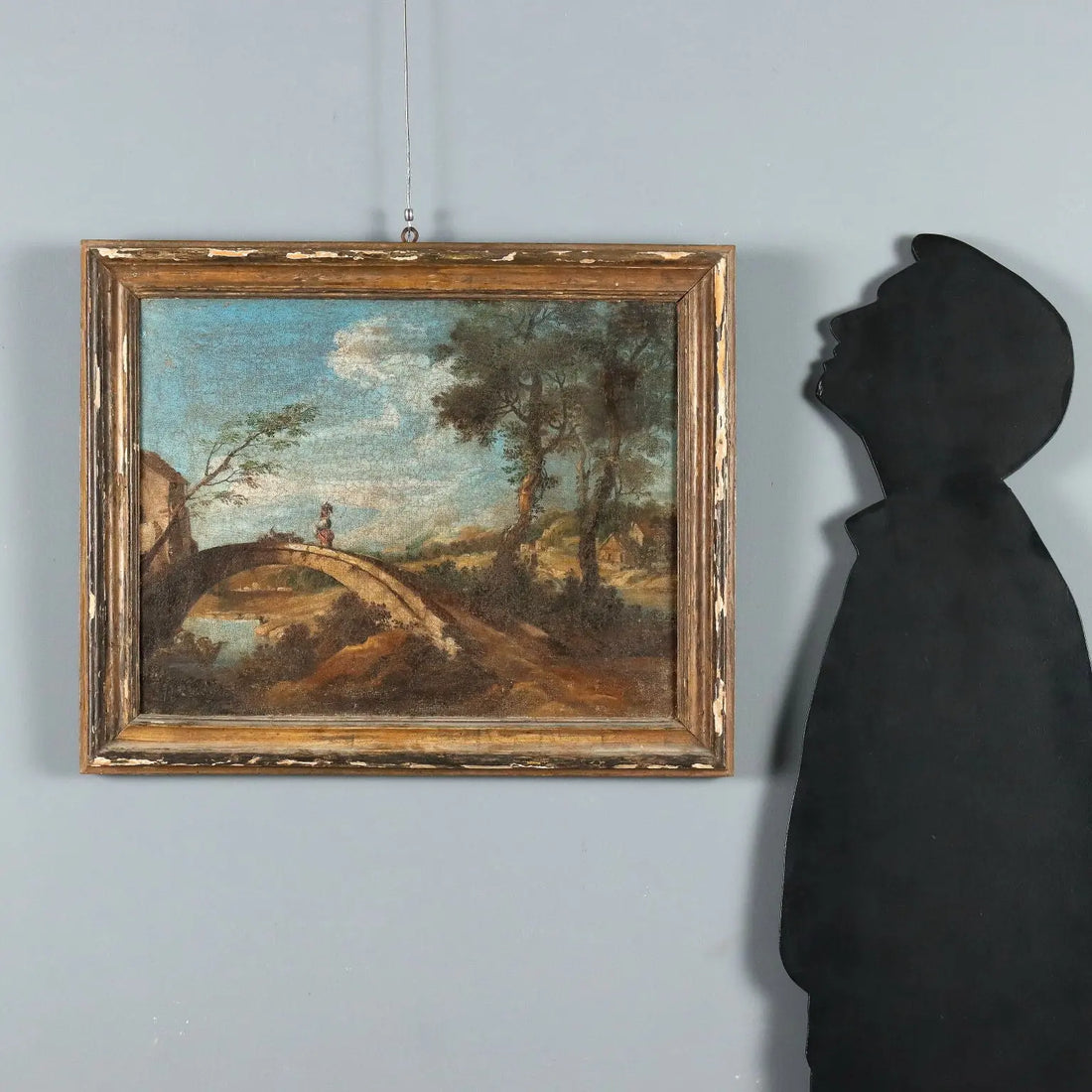 Antique Painting Landscape with Bridge Oil on Canvas XVIII Century | Art | Antique Painting