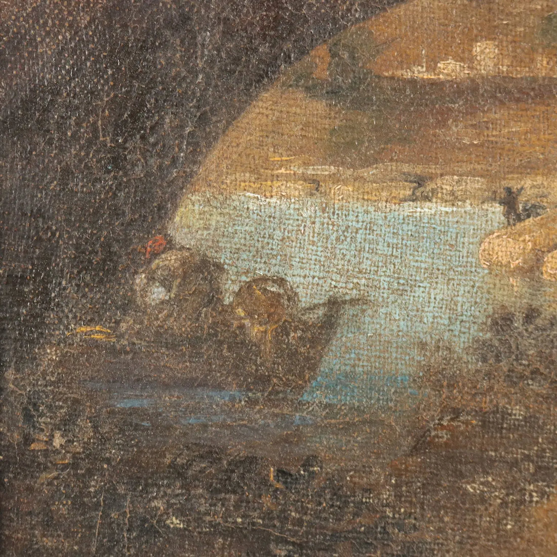 Antique Painting Landscape with Bridge Oil on Canvas XVIII Century | Art | Antique Painting