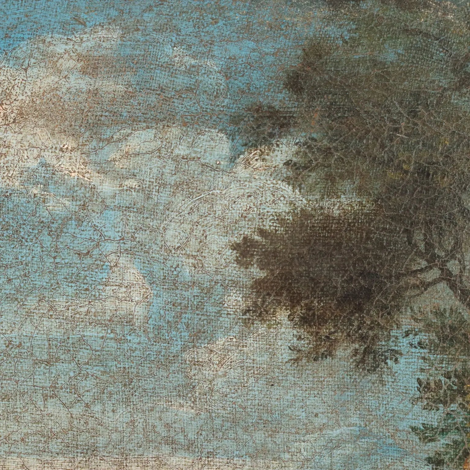 Antique Painting Landscape with Bridge Oil on Canvas XVIII Century | Art | Antique Painting
