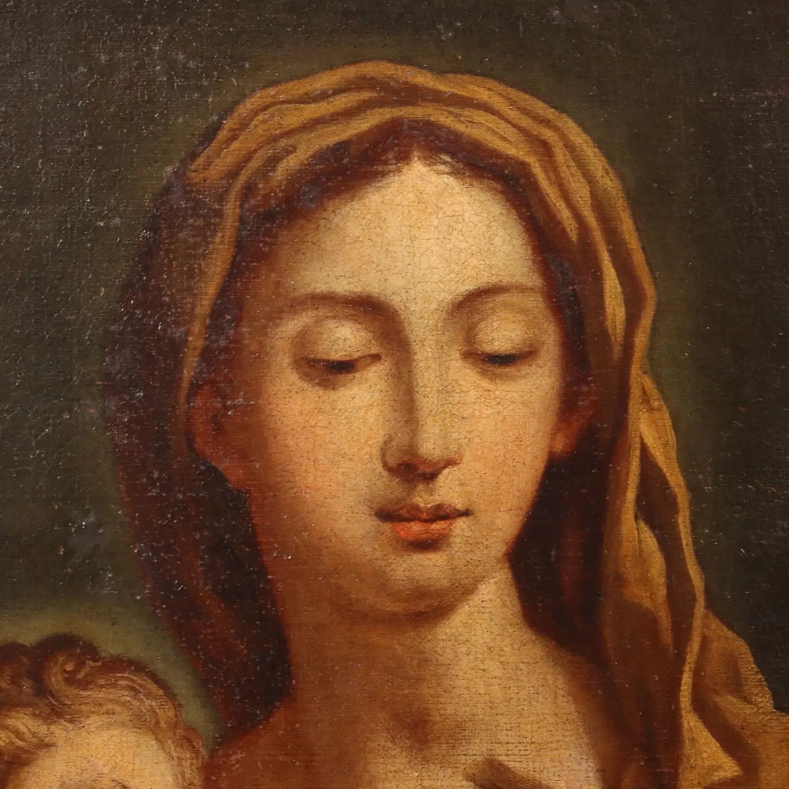 Antique Painting Copy from Francesco Trevisani Virgin Mary '700 - Virgin Mary with Child | Art | Antique Painting
