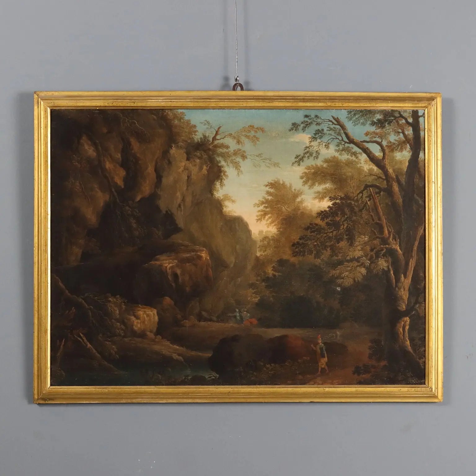 Antique Painting Landscape with Figures Oil on Canvas XVIII Century | Art | Antique Painting