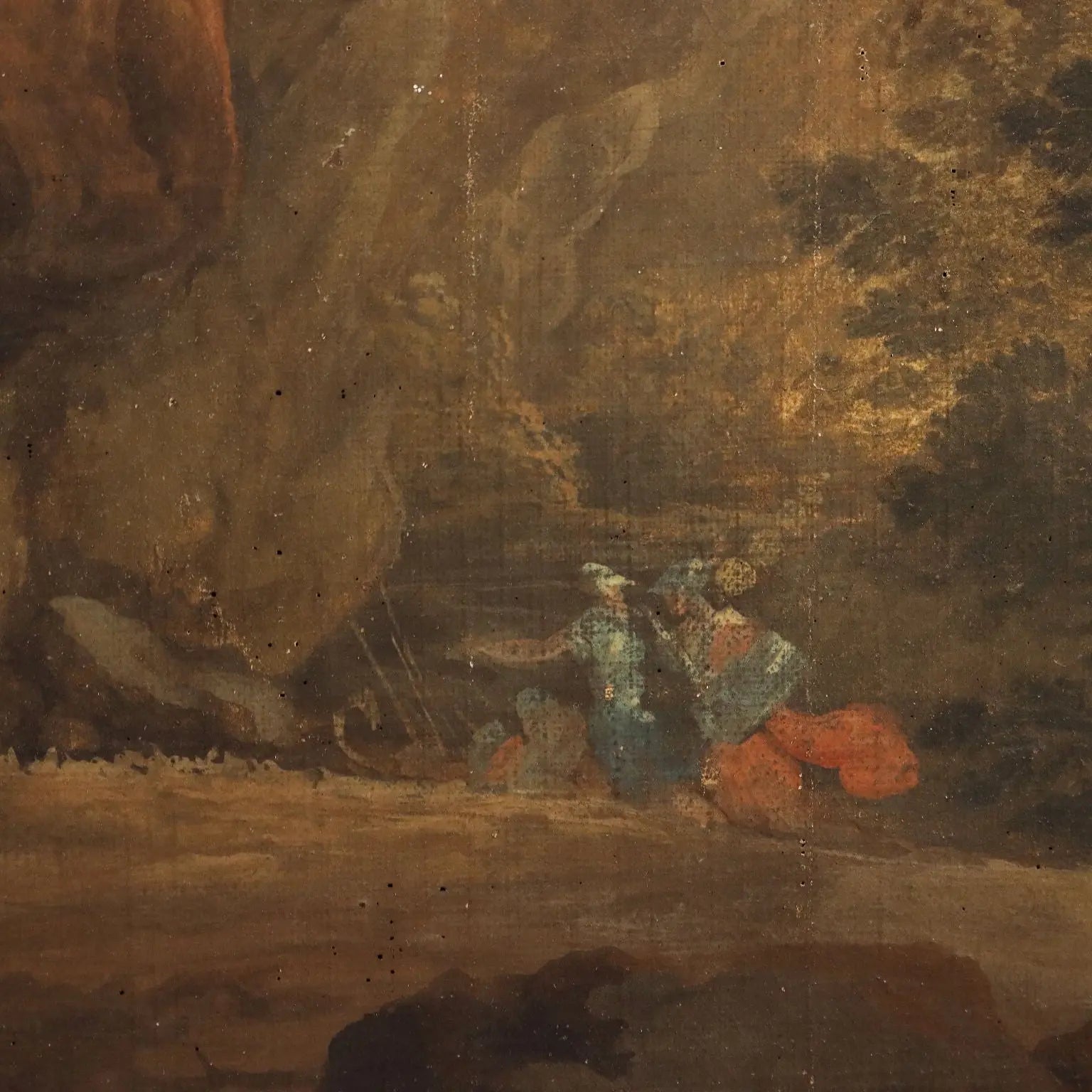 Antique Painting Landscape with Figures Oil on Canvas XVIII Century | Art | Antique Painting