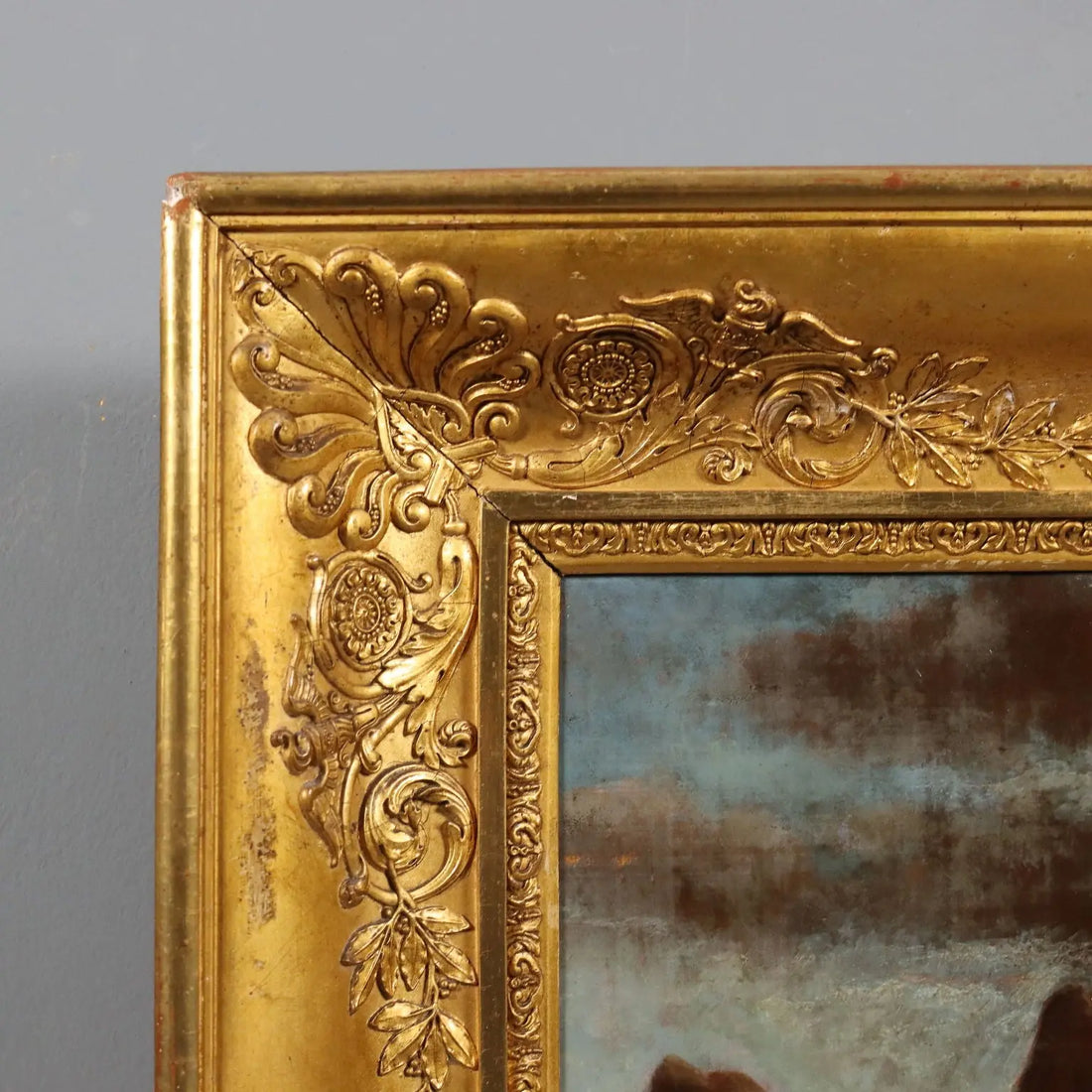 Antique Painting Signed E. Rudolf Biedermann XIX Century - Mountain Landscape with Herd | Art | Antique Painting