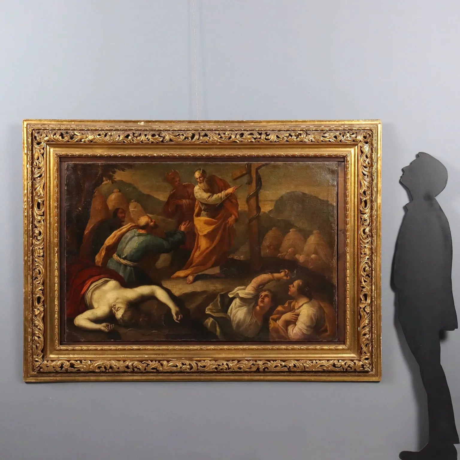 Antique Painting Moses and the Bronze Snake Oil on Canvas '600 | Art | Antique Painting