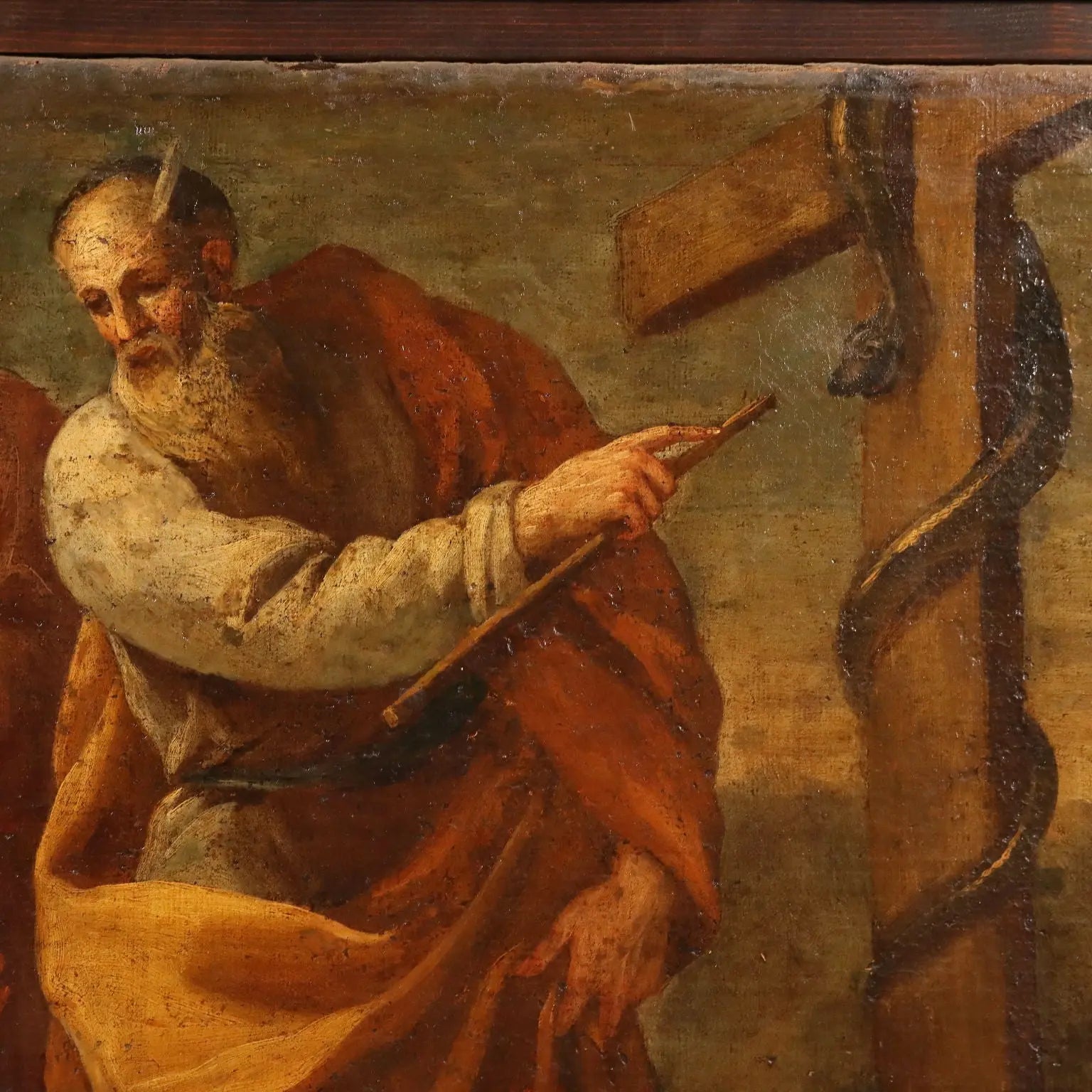 Antique Painting Moses and the Bronze Snake Oil on Canvas '600 | Art | Antique Painting