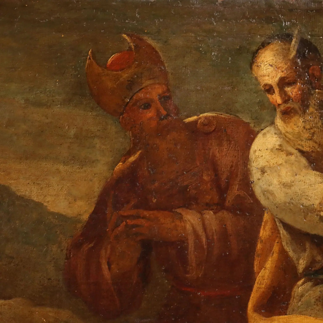 Antique Painting Moses and the Bronze Snake Oil on Canvas '600 | Art | Antique Painting