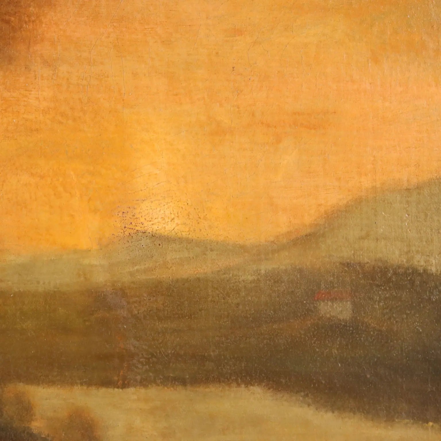 Antique Painting Landscape with Architecture Oil on Canvas '700 | Art | Antique Painting