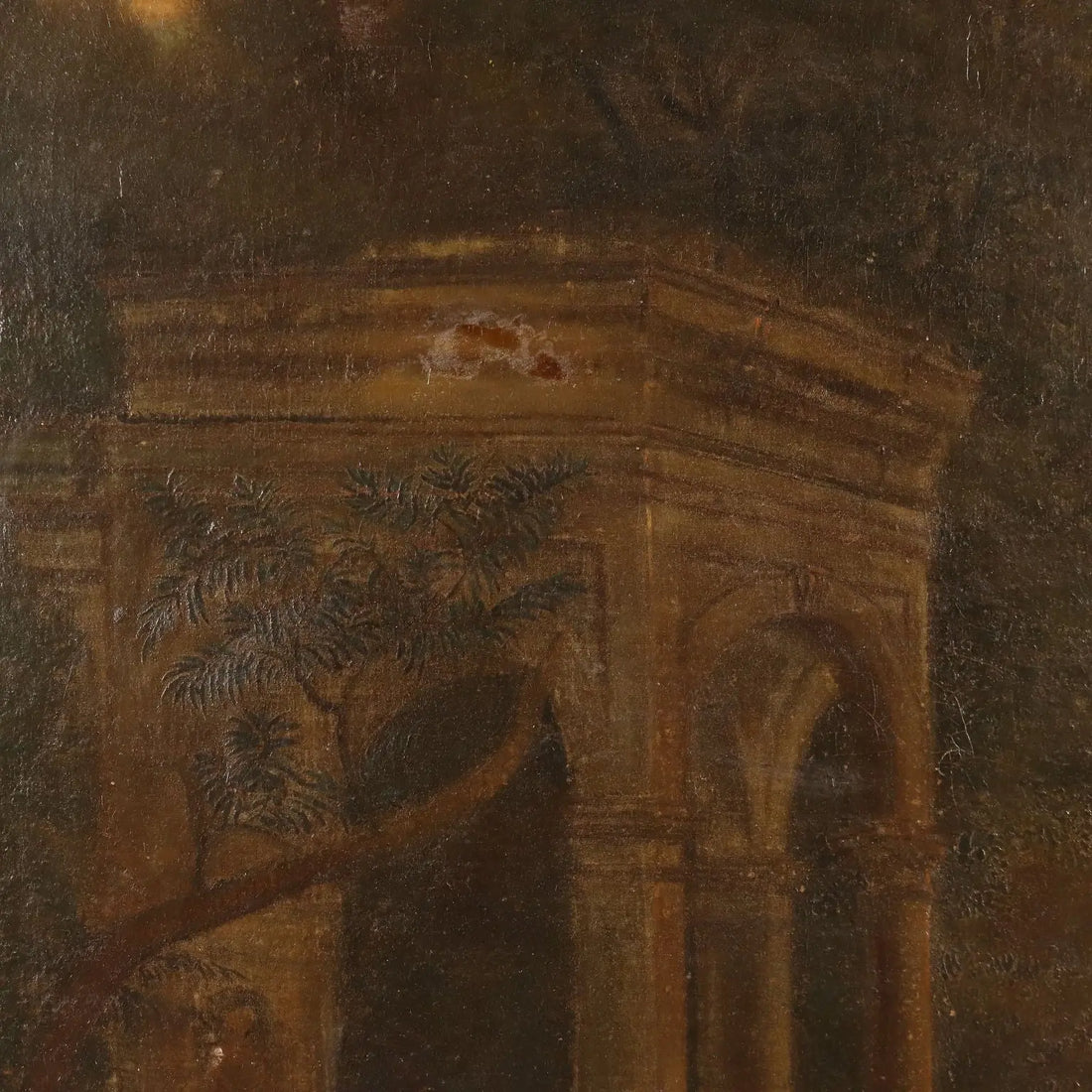 Antique Painting Landscape with Architecture Oil on Canvas '700 | Art | Antique Painting