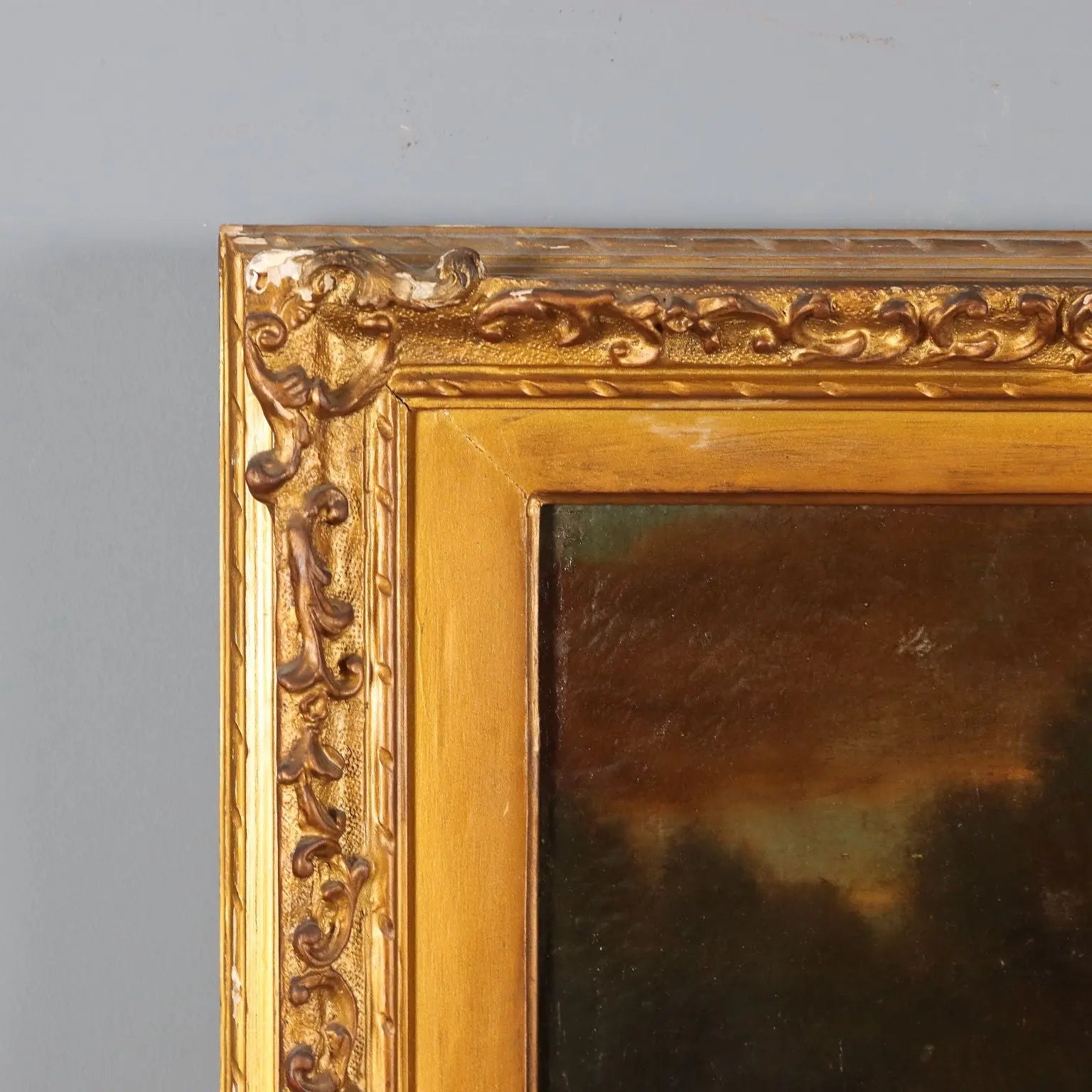 Antique Painting Landscape with Architecture Oil on Canvas '700 | Art | Antique Painting