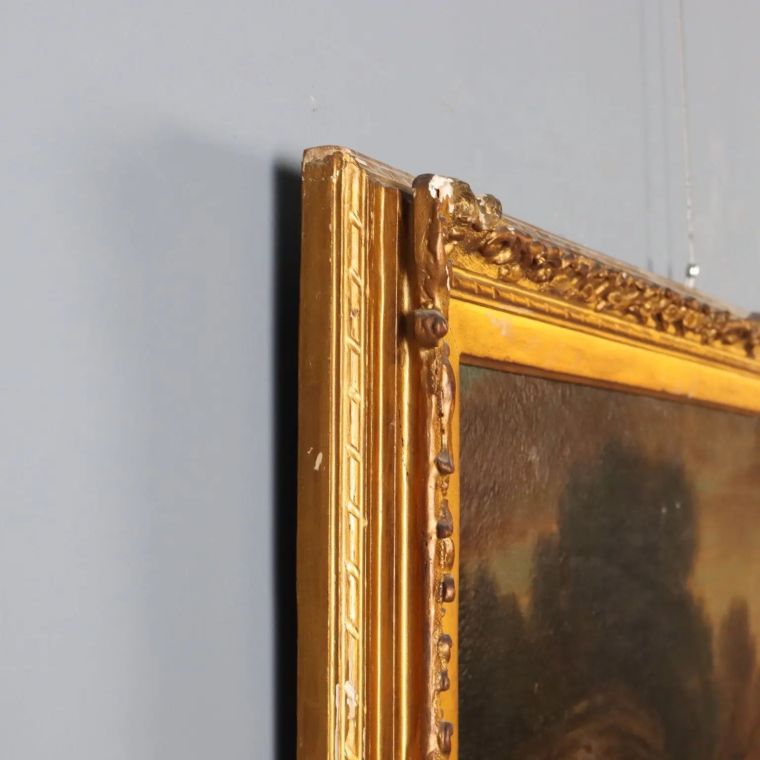 Antique Painting Landscape with Architecture Oil on Canvas '700 | Art | Antique Painting