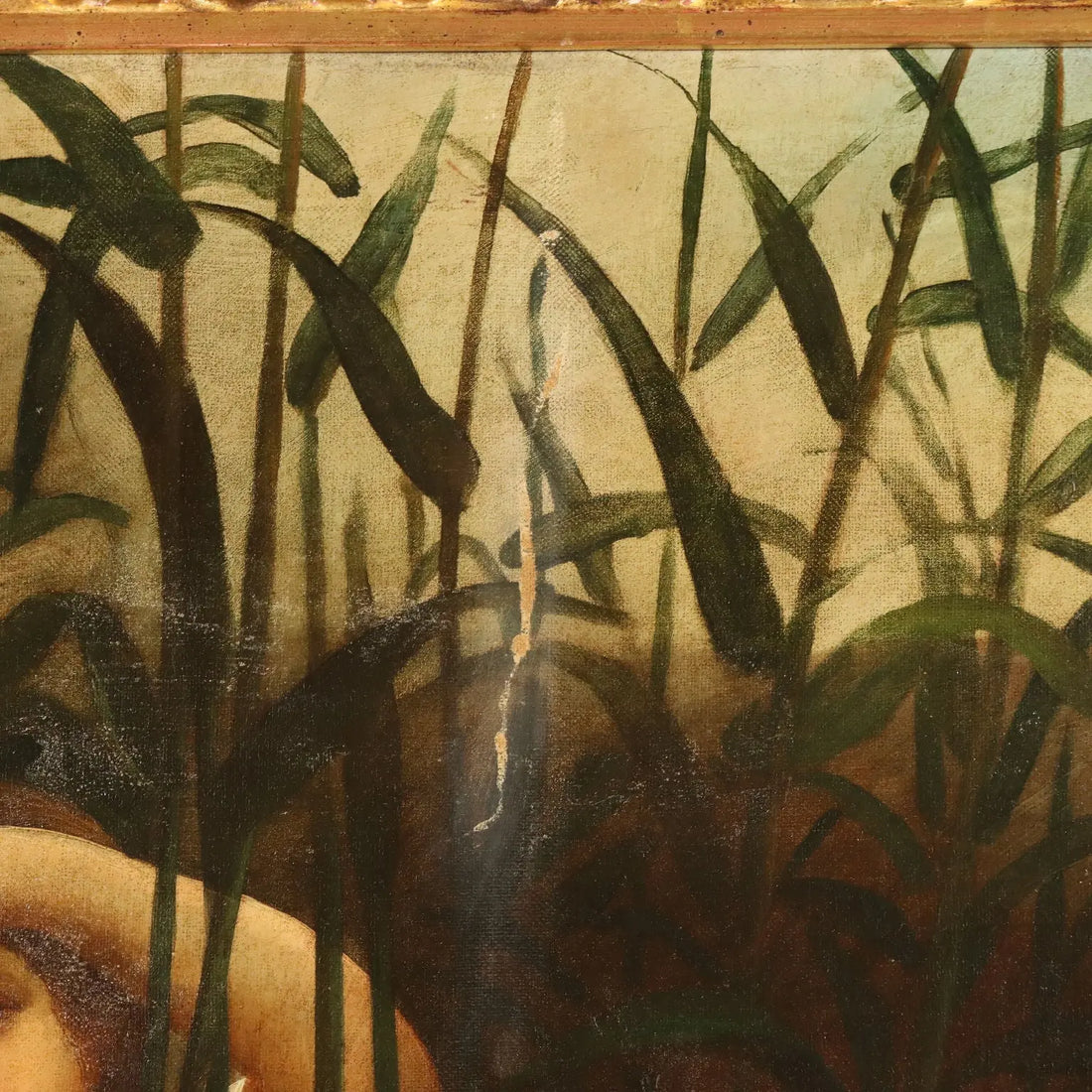 Antique Painting Moses Entrusted to the Waters of the Nile XX Century - Copy from Paul Delaroche | Art | 20th Century