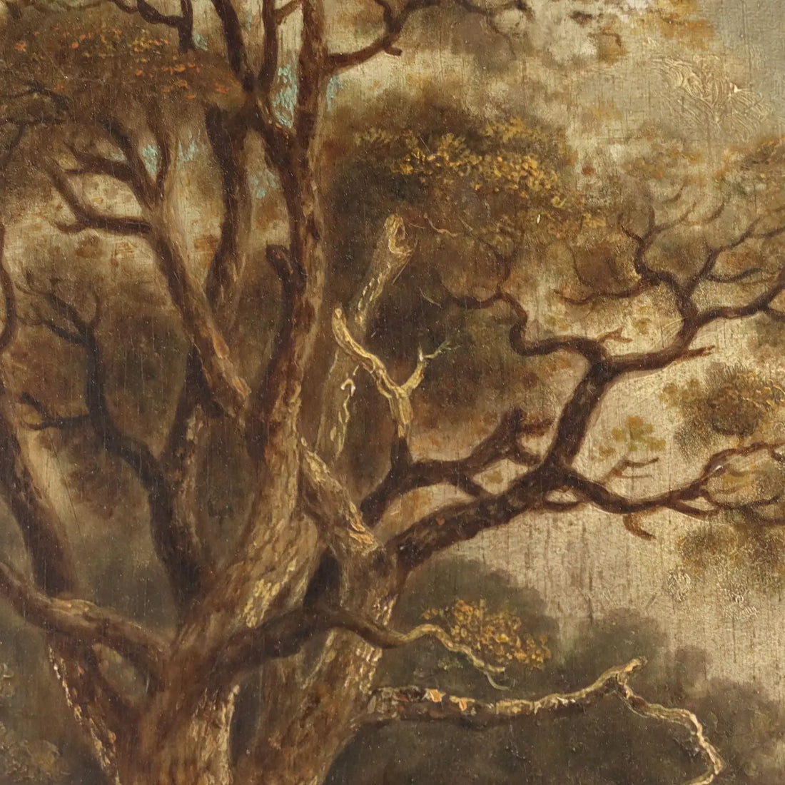 Antique Painting Landscape with Wayfarers Oil on Hardboard '700 | Art | Antique Painting