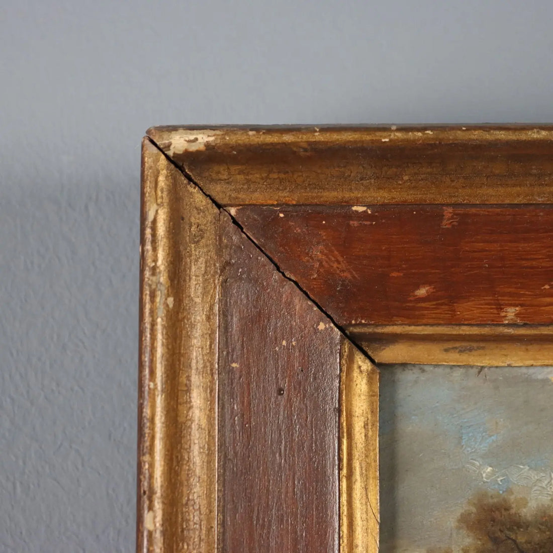 Antique Painting Landscape with Wayfarers Oil on Hardboard '700 | Art | Antique Painting