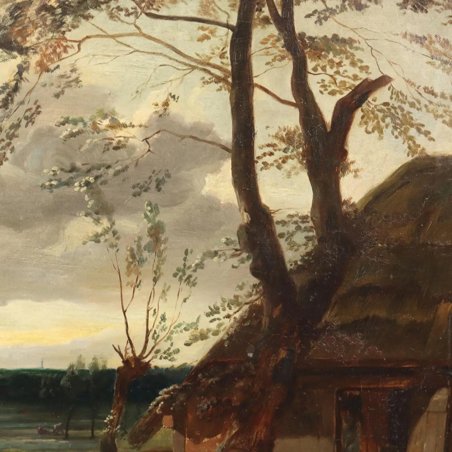 Antique Painting Country Scene Oil on Canvas Northern Europe '800 | Art | Antique Painting