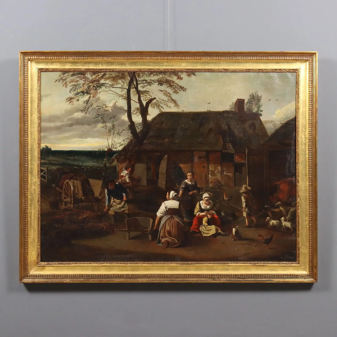 Antique Painting Country Scene Oil on Canvas Northern Europe '800 | Art | Antique Painting