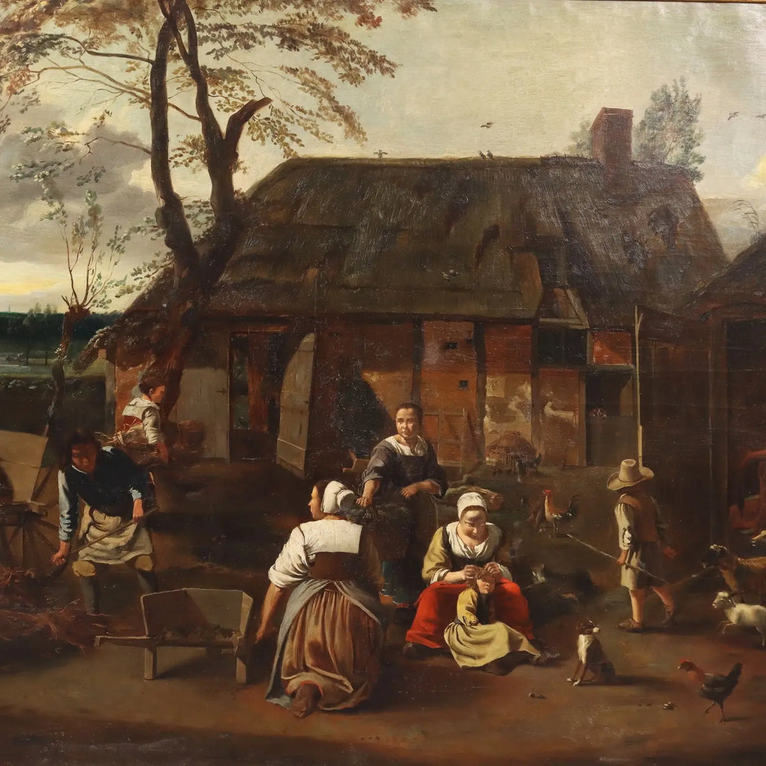 Antique Painting Country Scene Oil on Canvas Northern Europe '800 | Art | Antique Painting