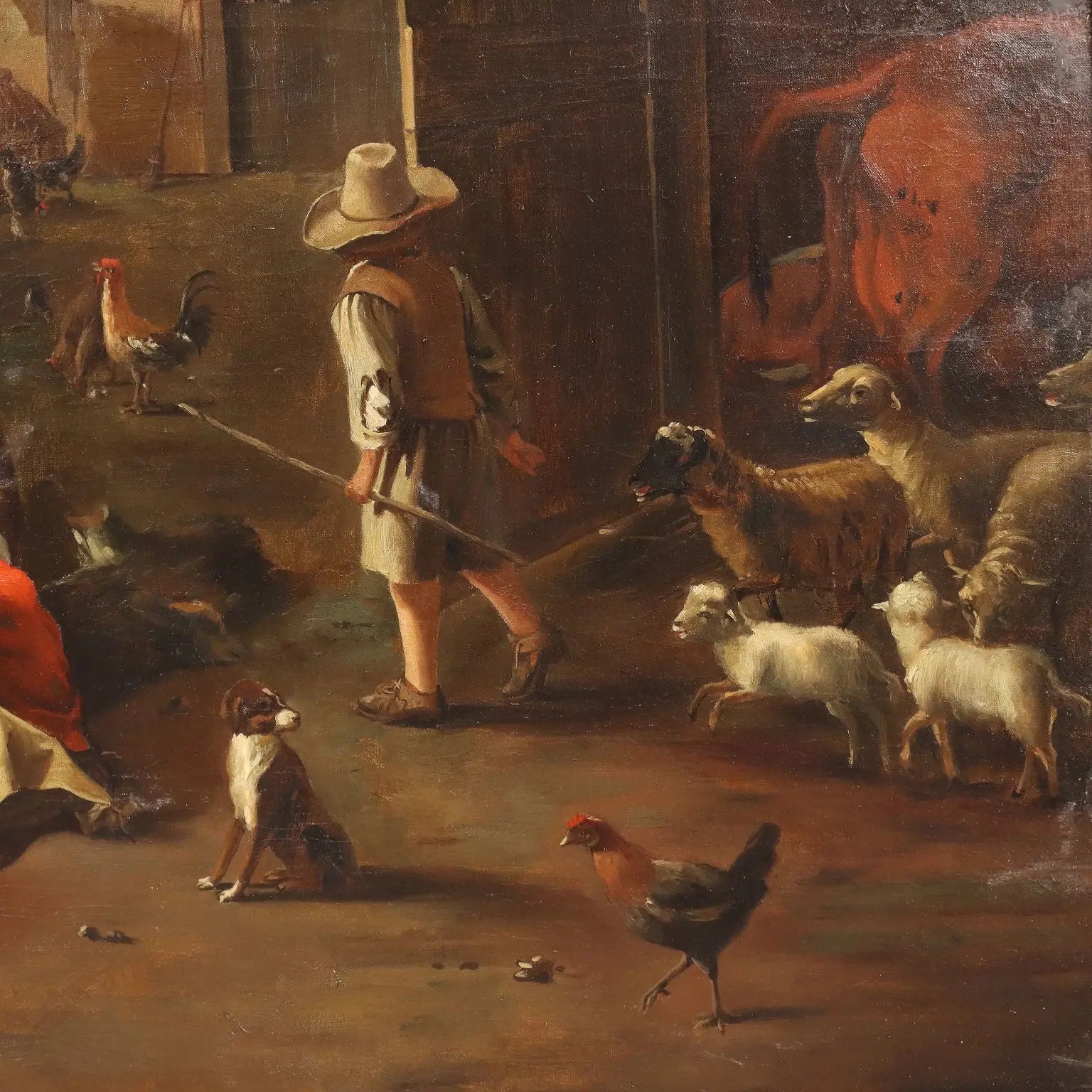 Antique Painting Country Scene Oil on Canvas Northern Europe '800 | Art | Antique Painting
