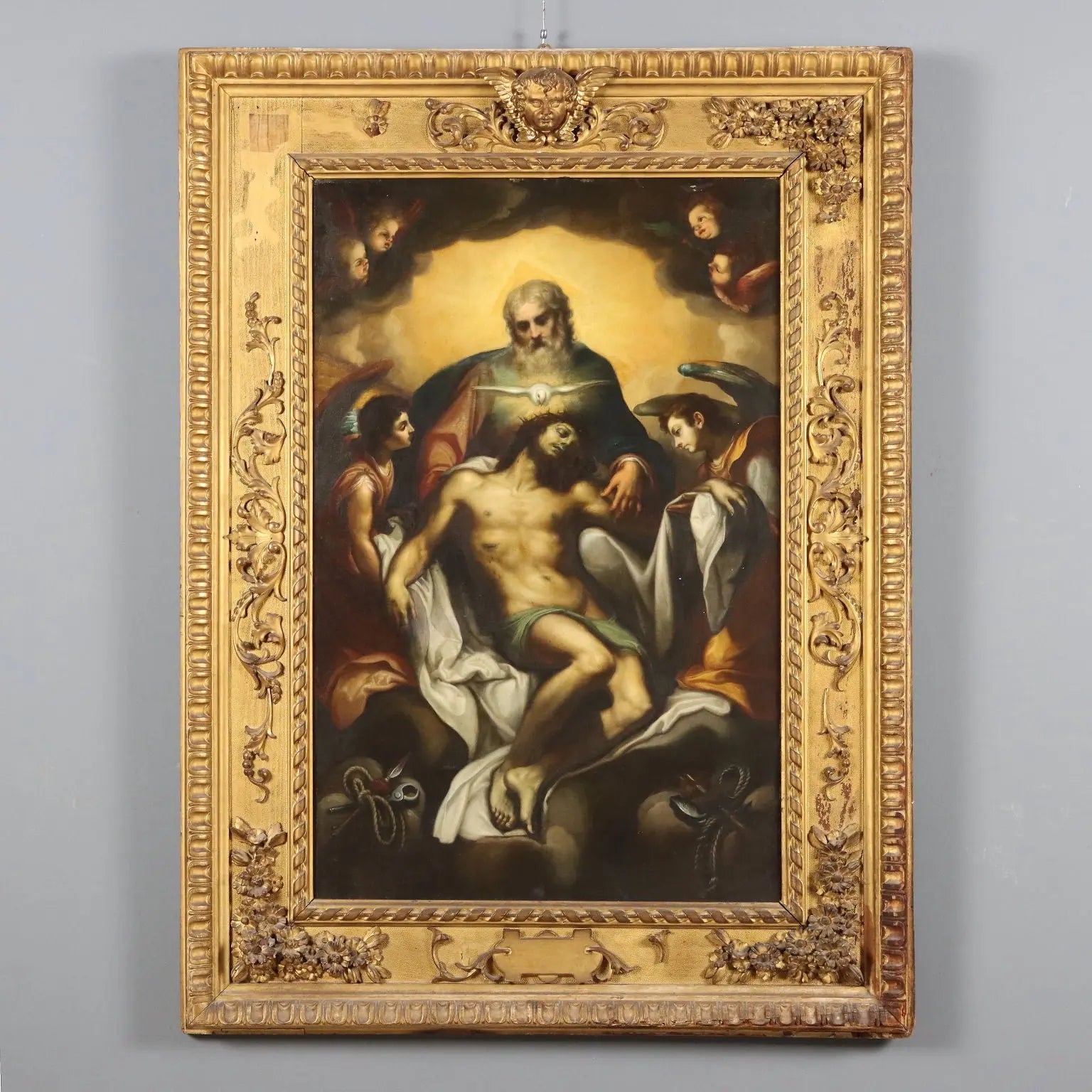 Antique Painting Copy from Ludovico Cardi Trinity Oil on Canvas '700 - Trinity | Art | Antique Painting