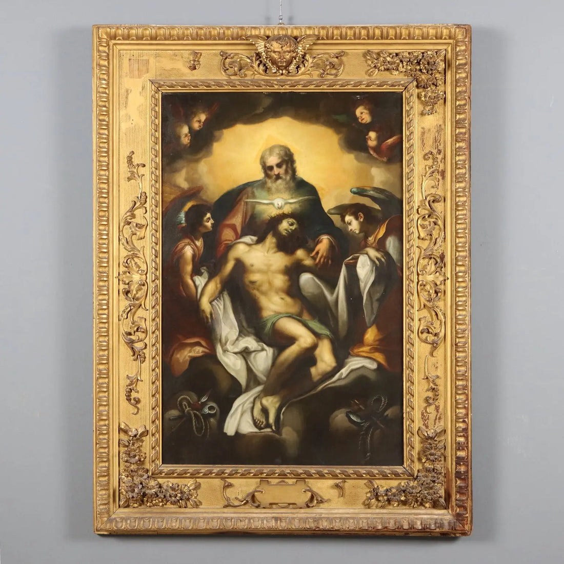 Antique Painting Copy from Ludovico Cardi Trinity Oil on Canvas '700 - Trinity | Art | Antique Painting