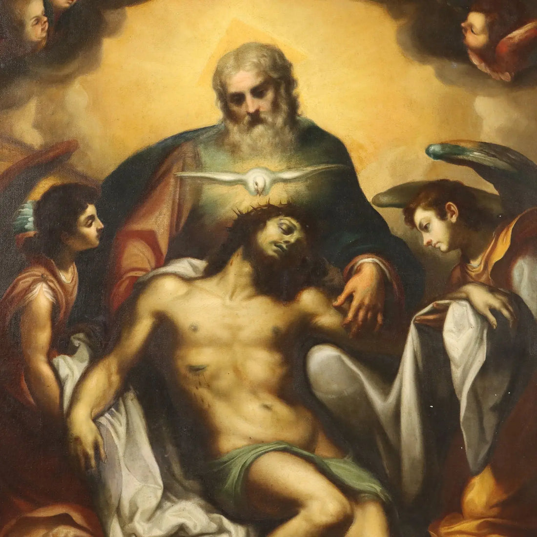 Antique Painting Copy from Ludovico Cardi Trinity Oil on Canvas '700 - Trinity | Art | Antique Painting