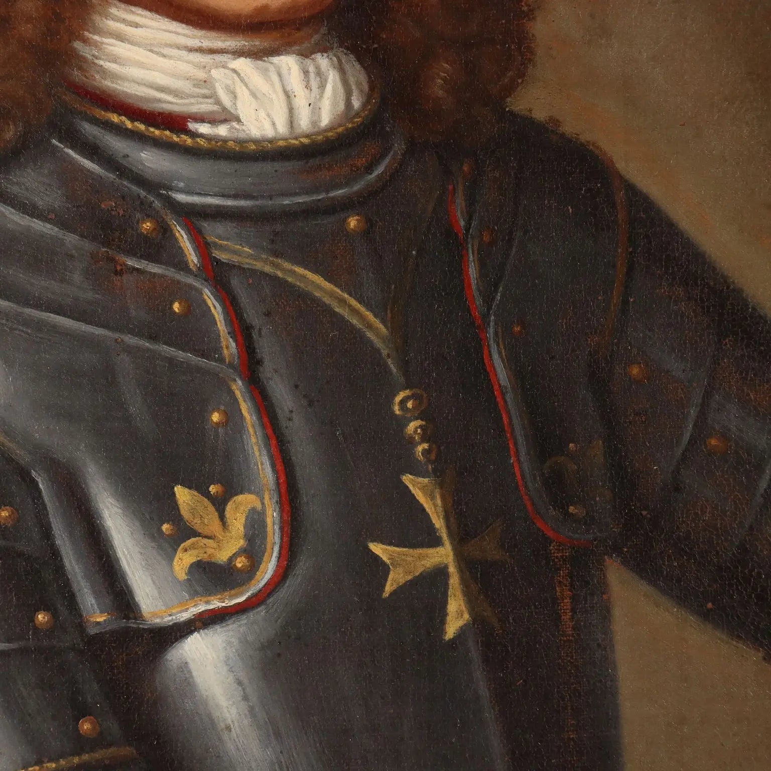 Antique Painting Portrait of a Man in Armor Oil on Canvas XVII Century | Art | Antique Painting