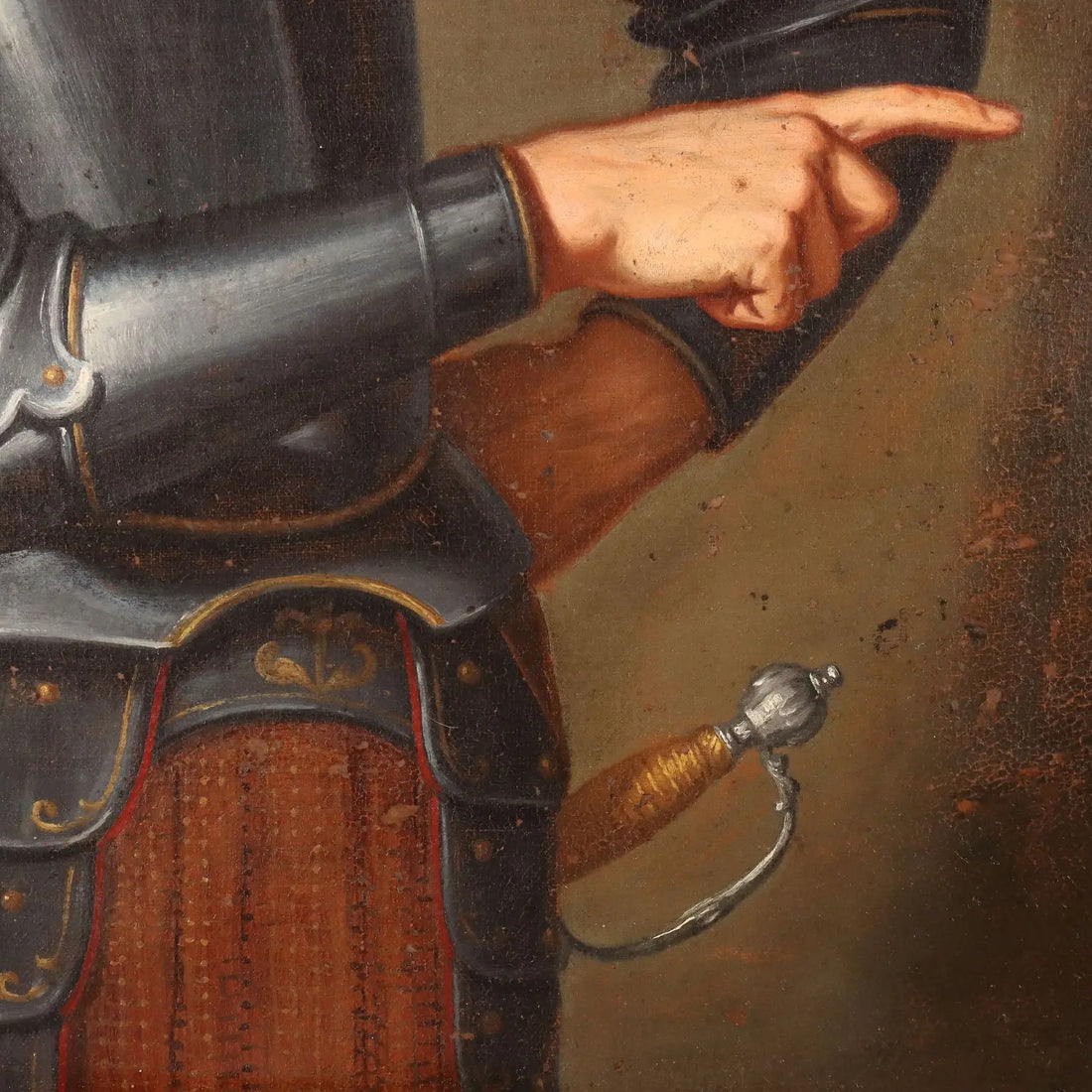 Antique Painting Portrait of a Man in Armor Oil on Canvas XVII Century | Art | Antique Painting