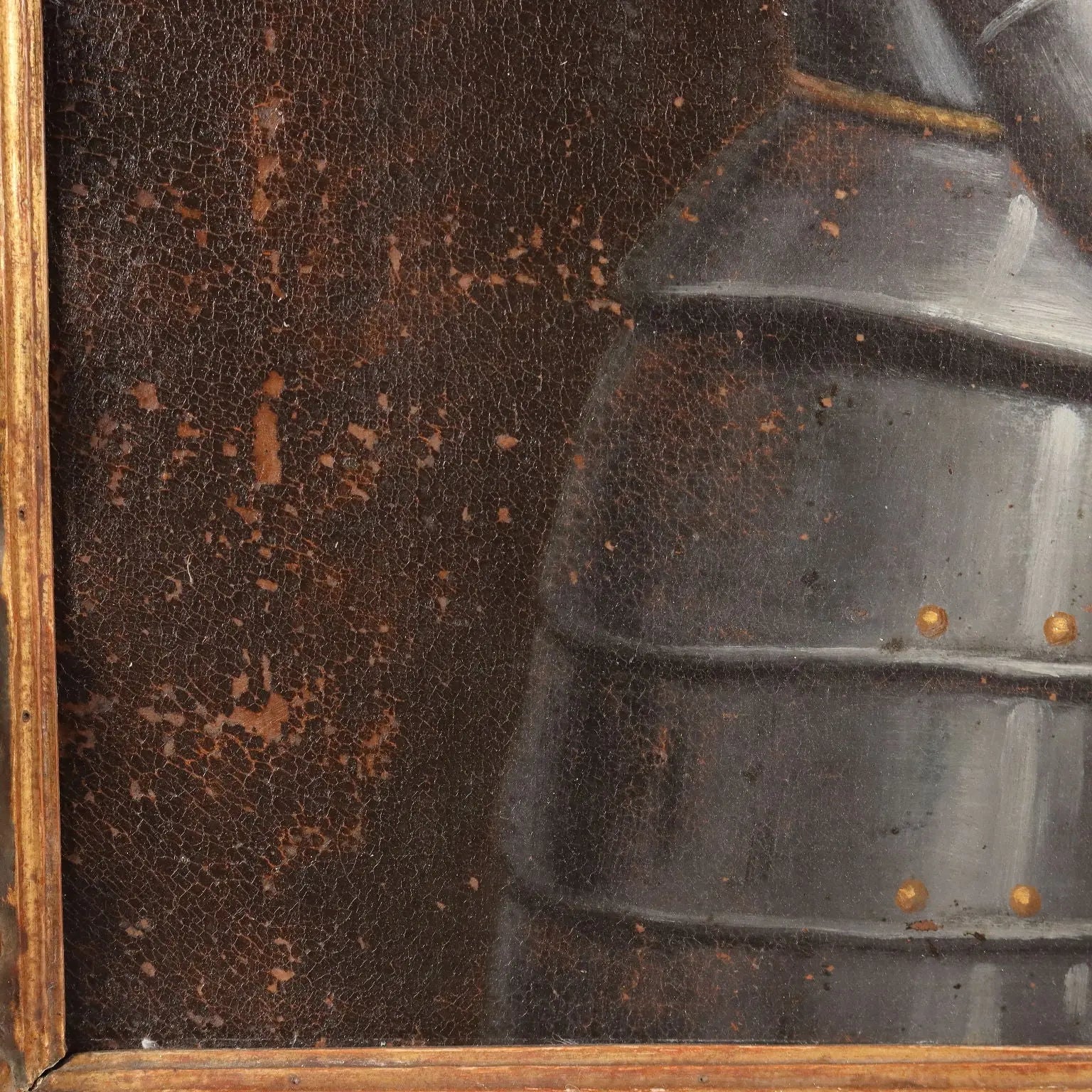 Antique Painting Portrait of a Man in Armor Oil on Canvas XVII Century | Art | Antique Painting
