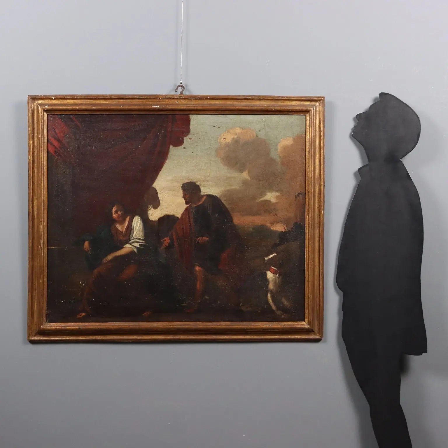 Antique Painting Biblical Scene Tamar and Judah Oil on Canvas '600 - Tamar and Judah | Art | Antique Painting