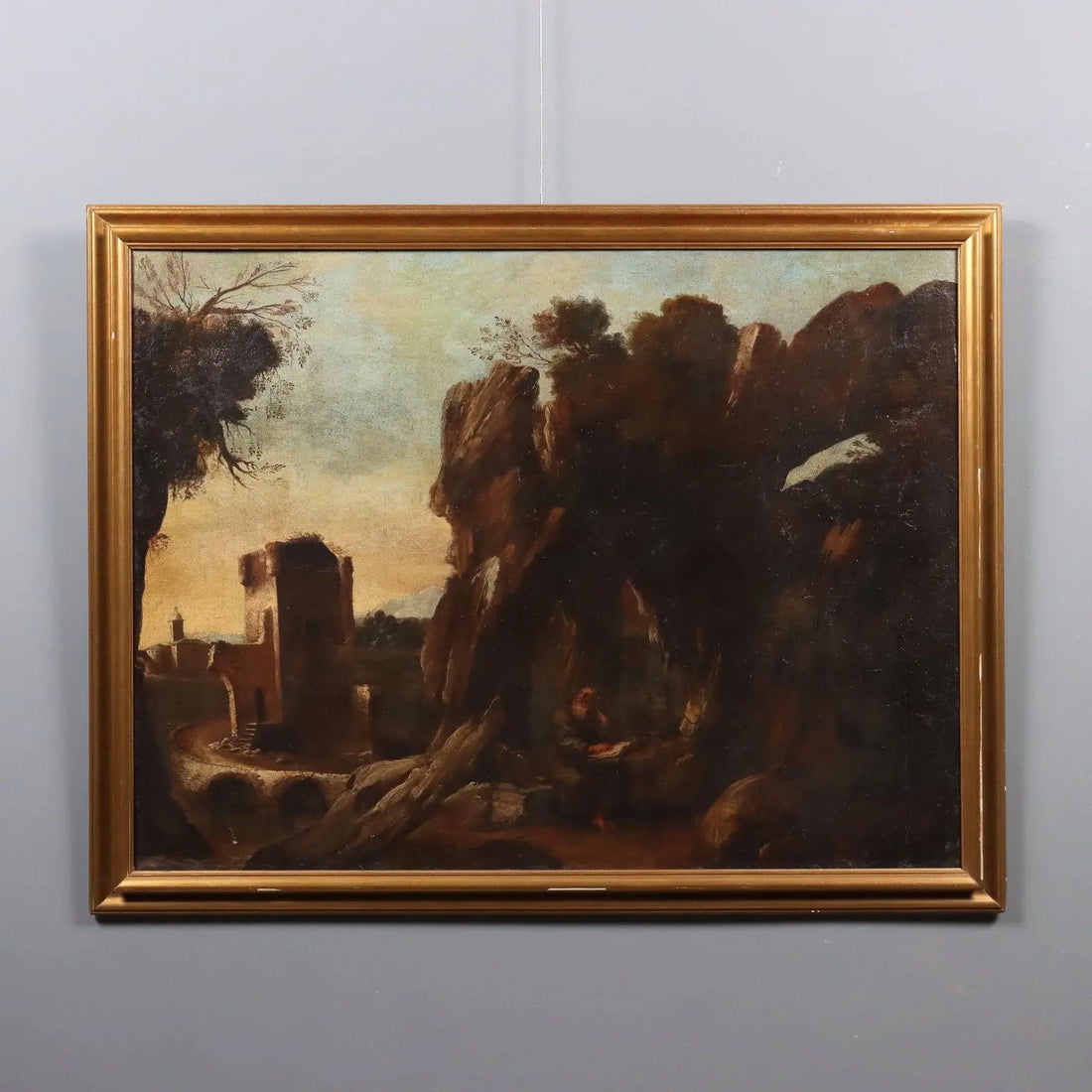 Antique Painting Landscape with Saint Oil on Canvas XVIII-XIX Century | Art | Antique Painting