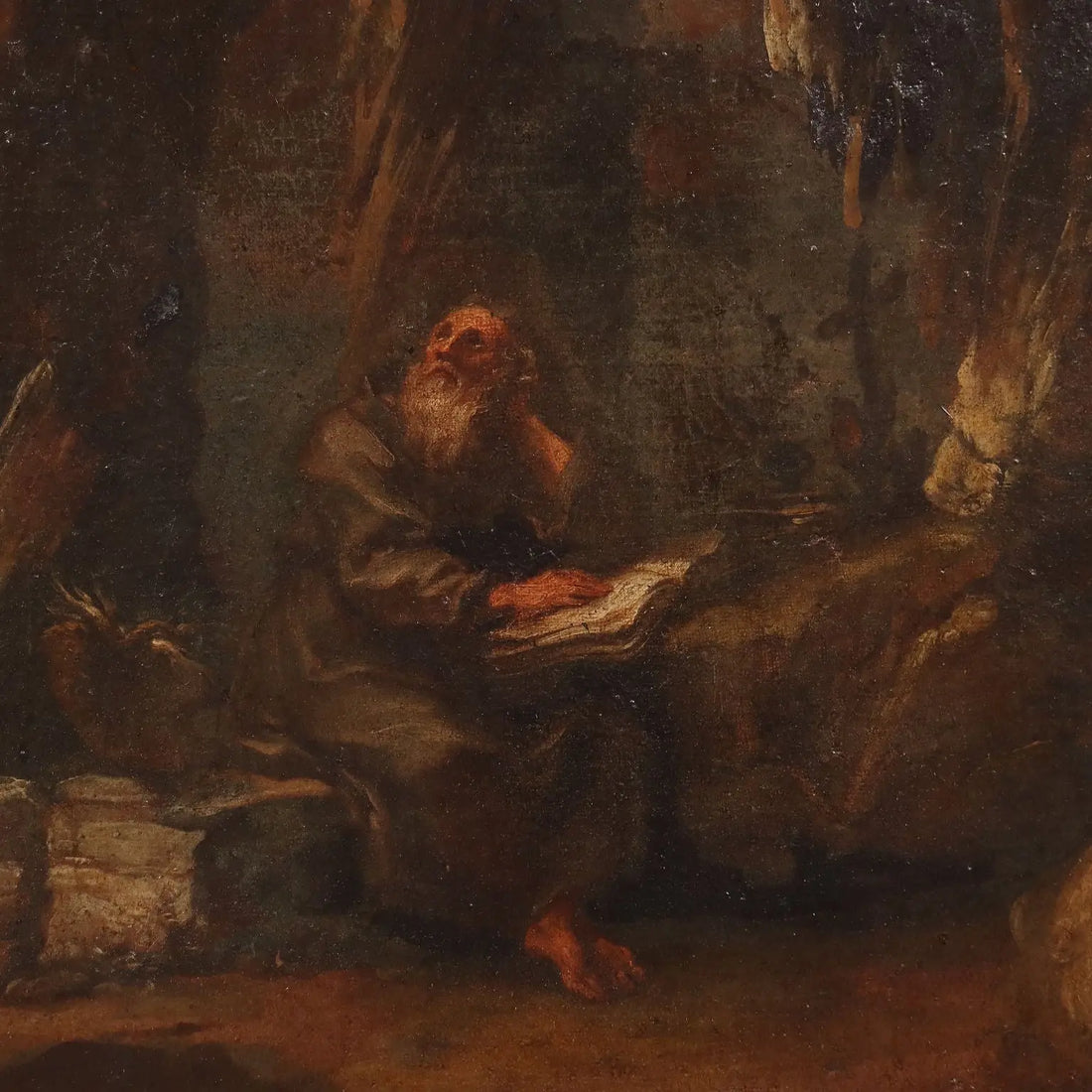 Antique Painting Landscape with Saint Oil on Canvas XVIII-XIX Century | Art | Antique Painting