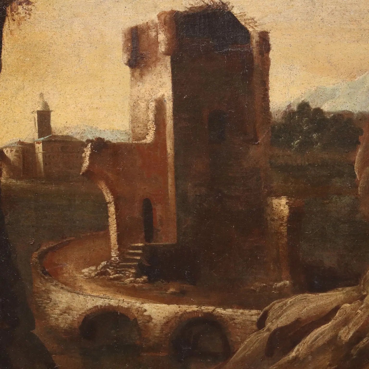 Antique Painting Landscape with Saint Oil on Canvas XVIII-XIX Century | Art | Antique Painting