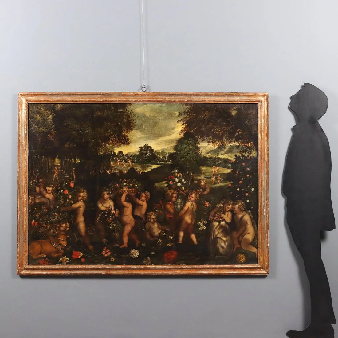 Antique Painting Cupids Feast Oil on Canvas XVII-XVIII Century | Art | Antique Painting
