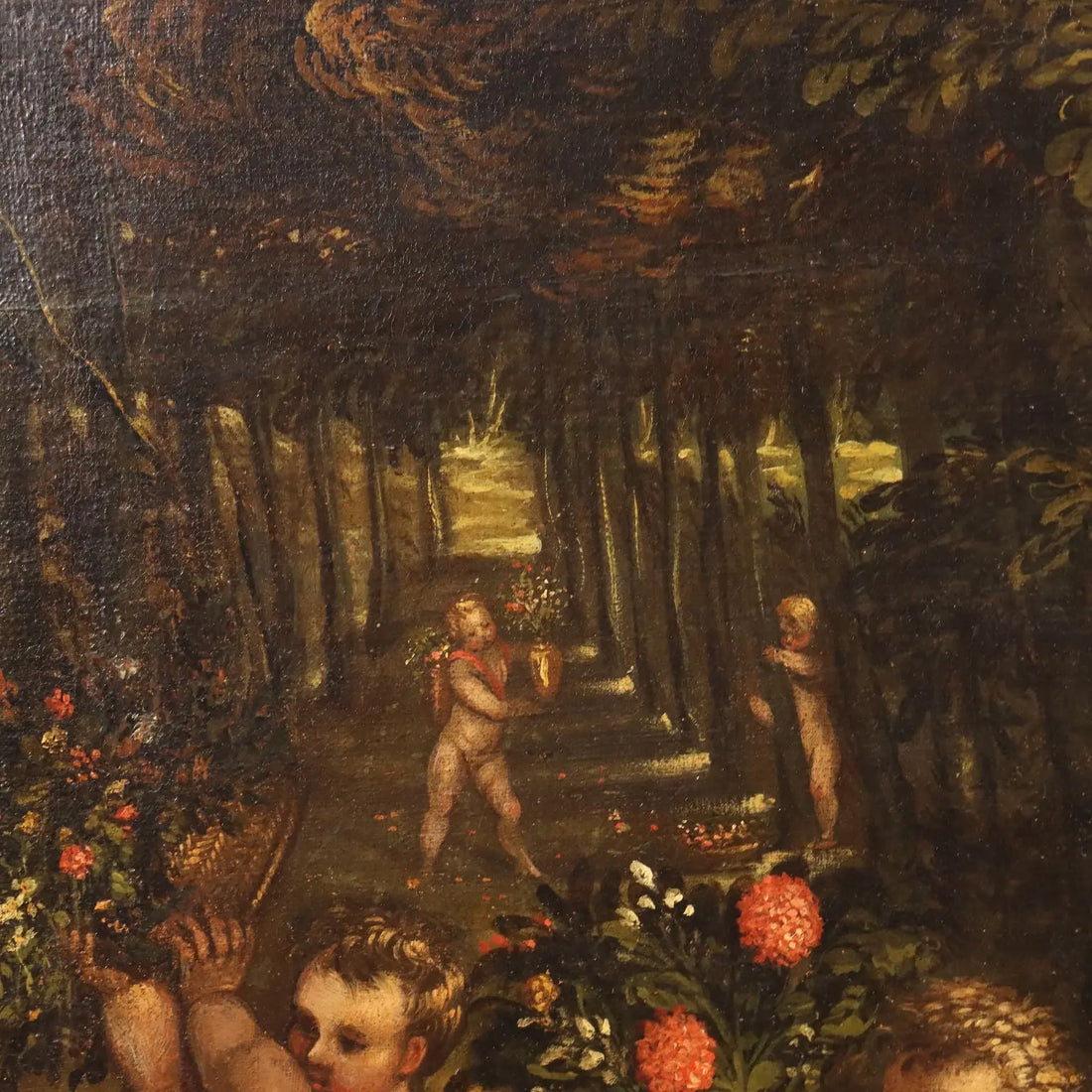 Antique Painting Cupids Feast Oil on Canvas XVII-XVIII Century | Art | Antique Painting