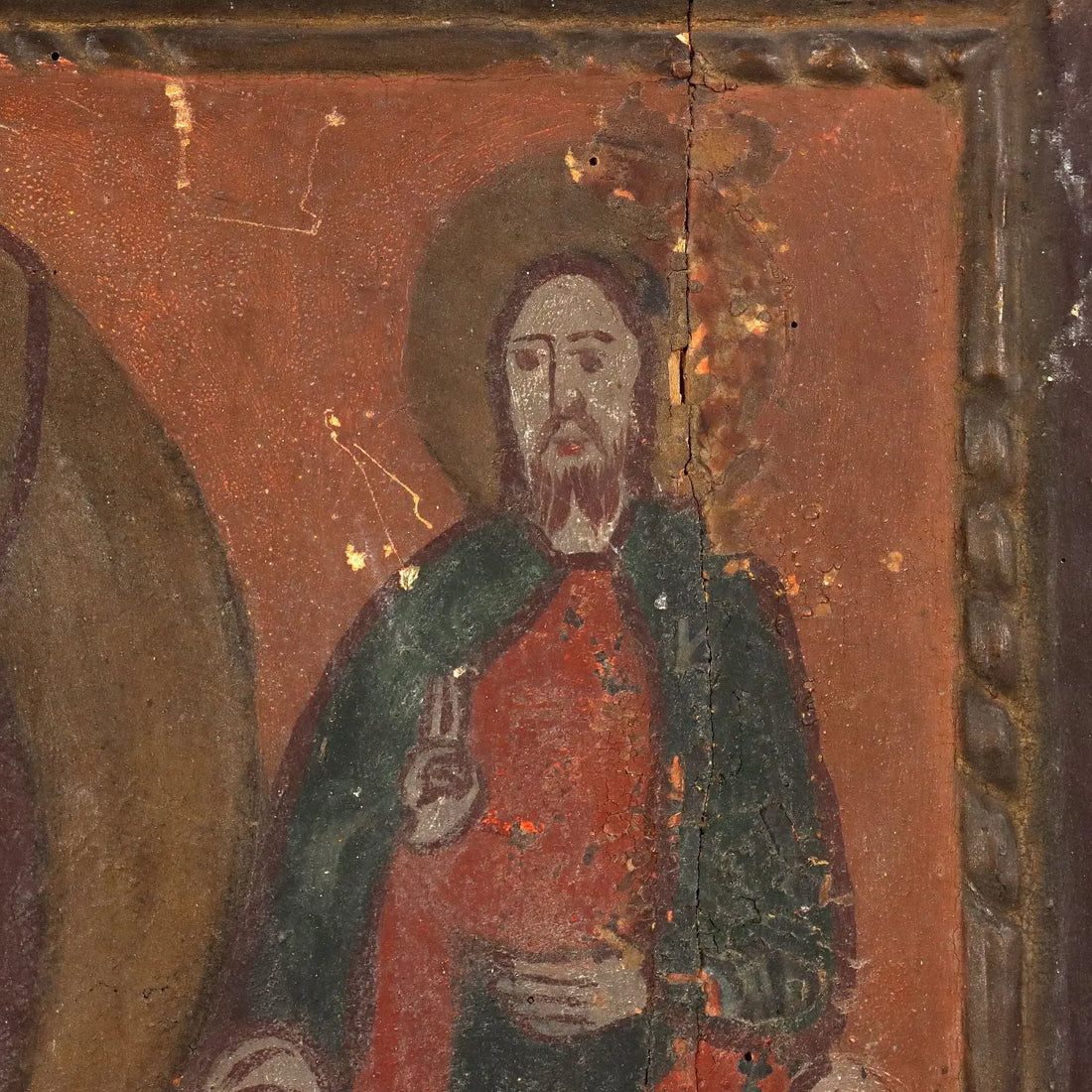 Antique Icon Saint Nicholas Tempera on Board Romania XIX Century | Art | Antique Painting
