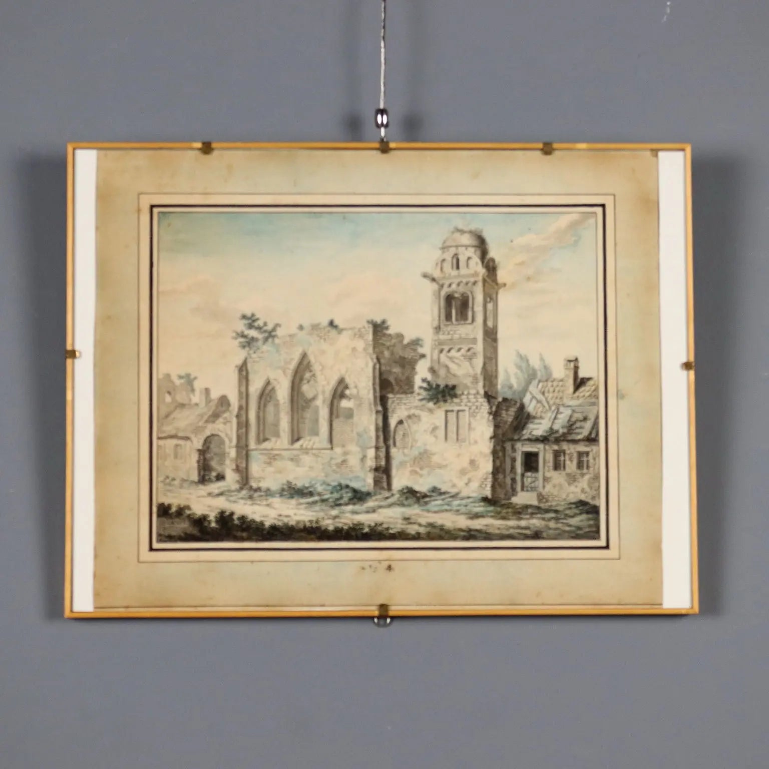 Antique Painting Signed Johann Franz Gout Church in Ruins 1782 - Church in Ruins 1782 | Art | Antique Painting