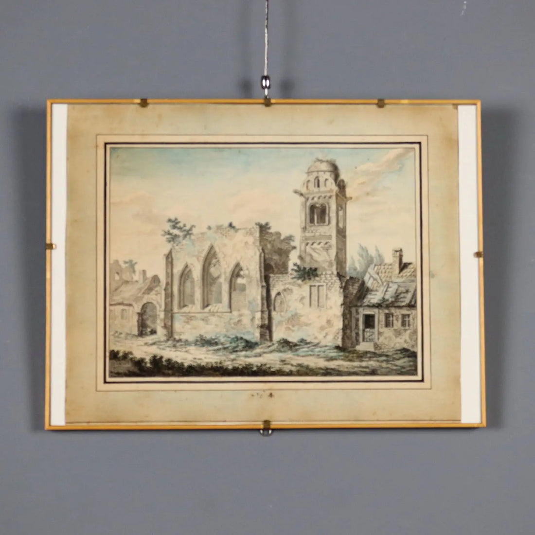 Antique Painting Signed Johann Franz Gout Church in Ruins 1782 - Church in Ruins 1782 | Art | Antique Painting