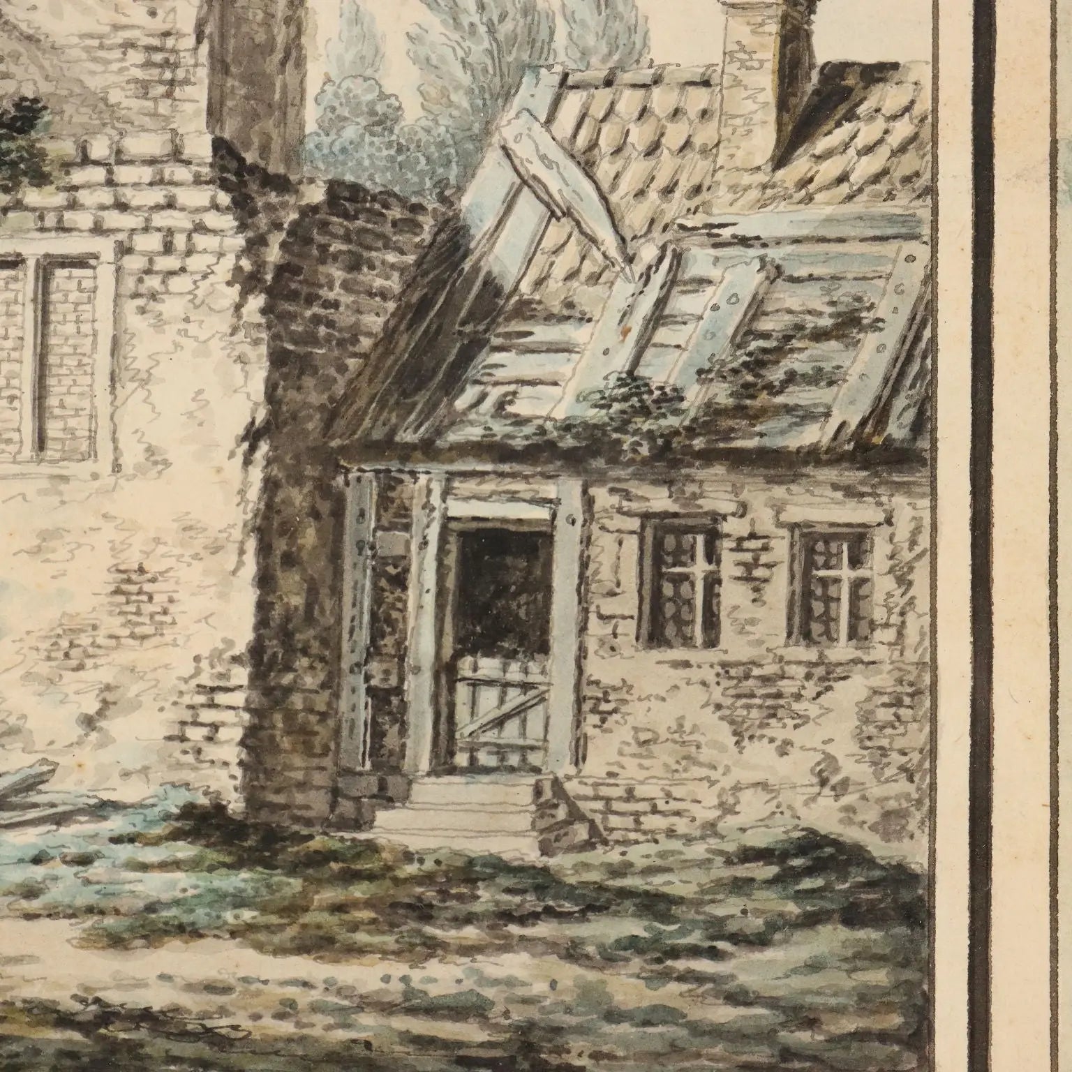 Antique Painting Signed Johann Franz Gout Church in Ruins 1782 - Church in Ruins 1782 | Art | Antique Painting
