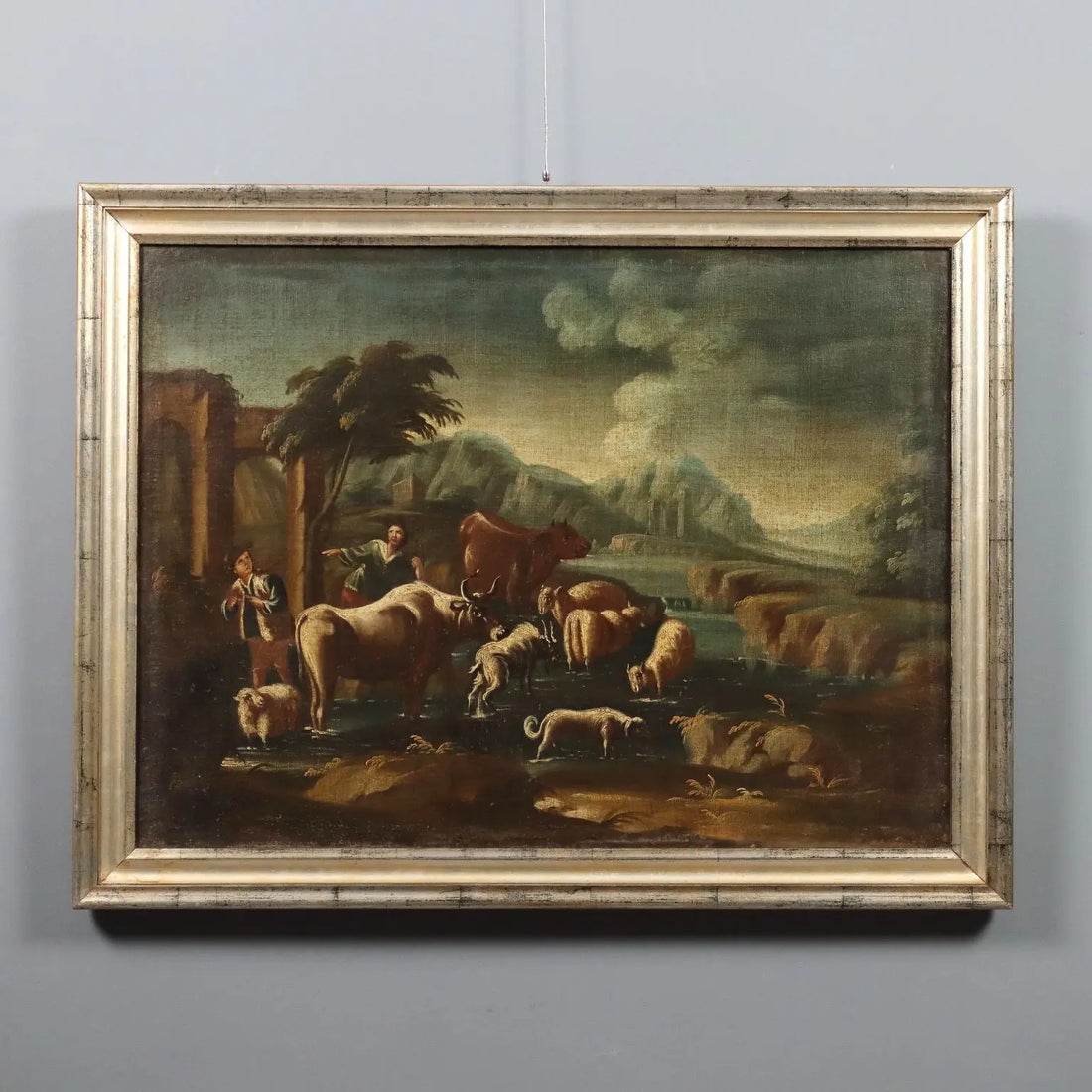Antique Painting Landscape with Shepherds and Herds XVIII Century | Art | Antique Painting