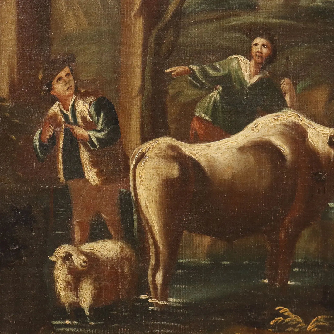 Antique Painting Landscape with Shepherds and Herds XVIII Century | Art | Antique Painting