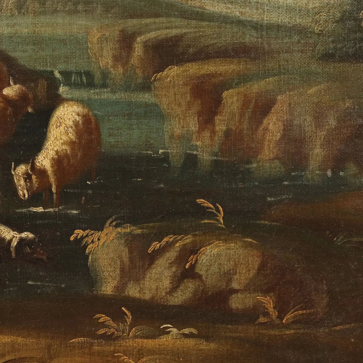 Antique Painting Landscape with Shepherds and Herds XVIII Century | Art | Antique Painting